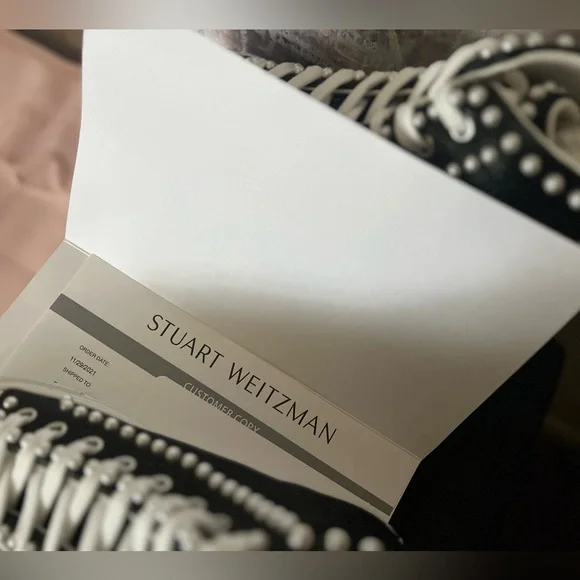 NEVER WORN STUART WEITZMAN Pearl Laced High-Top Sneaker - Picture 14 of 14